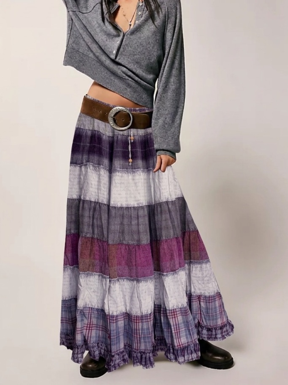Plaid Maxi Skirt